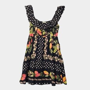 FARM Rio Cocoa Paradise Mini Dress XS Colorful Tropical Vacation Resort NWT